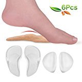 HLYOON H12 Silicone Gel Orthotic Arch Pad Insole and Silicone Adhesive Arch Support Gel Insole